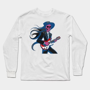 Rock star skeleton Long Sleeve T-Shirt